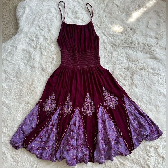 Hippie purple made in india embroidered hippy midi dress - Picture 13 of 15